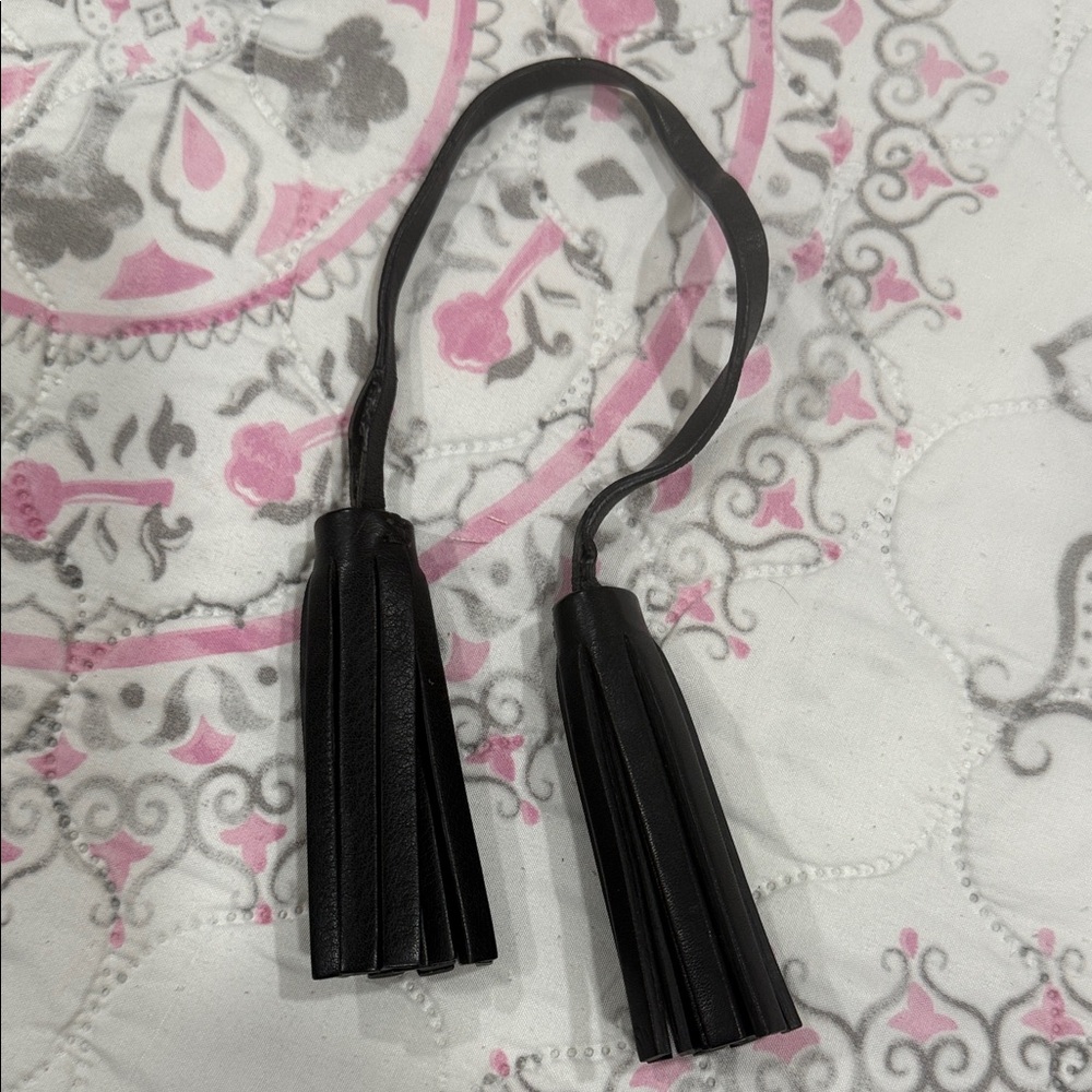Coach Black Leather Tassel Accessory